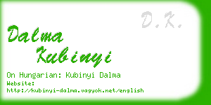 dalma kubinyi business card